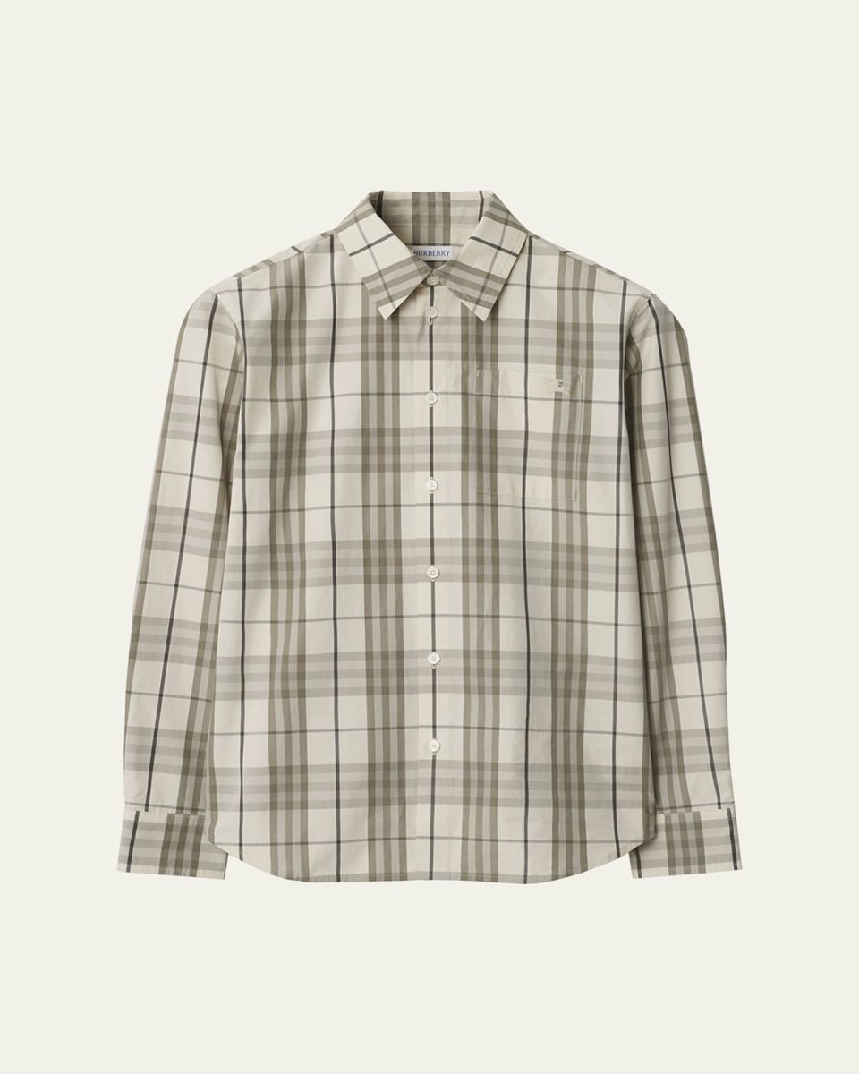 Check Cotton Button-Down Shirt